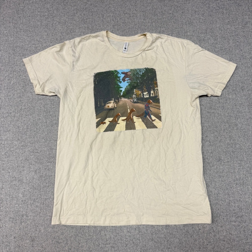 Next Level Apparel Guardians of the Galaxy Abbey Road Graphic Tee Size L Beige